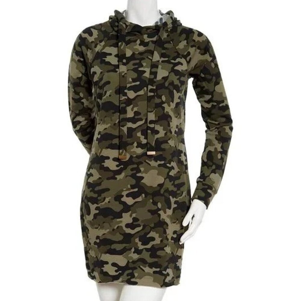 Almost Famous Olive Camo Mask and Sweatshirt Dress SZ M